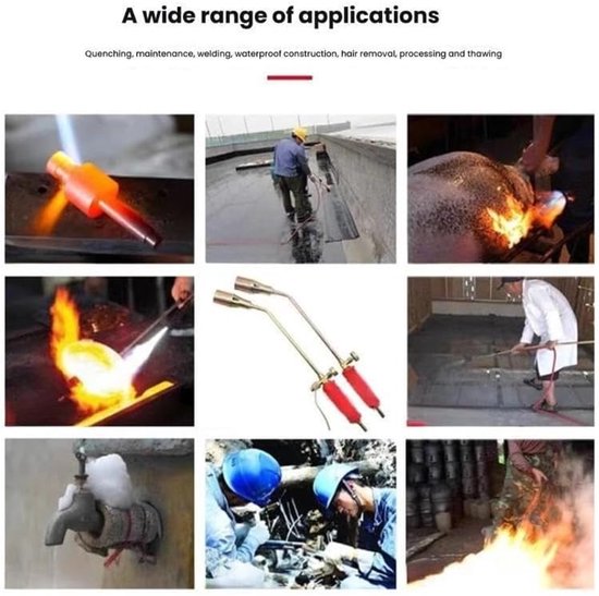 Onkruidbrander Propaan - Onkruidverdelger Vlammenwerper - Onkruid Verwijderen - Verstelbaar Ventiel - 2 meter slang - Zilver — afbeelding 5