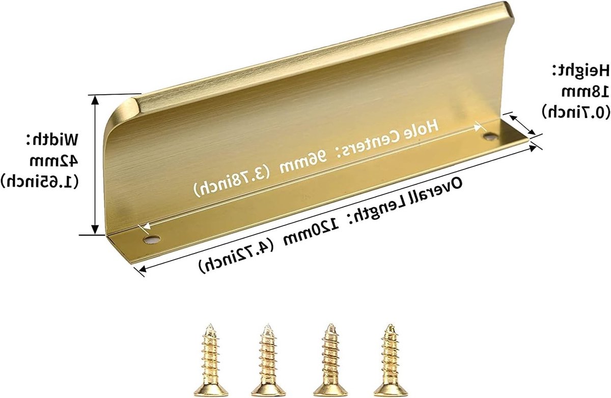 6 Stuks Verborgen Keukenhandgrepen - Gouden Onzichtbare Trekhandgrepen voor Keukenkastjes 96mm