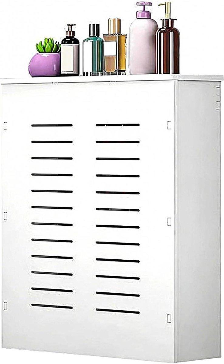 Moderne Radiatorombouw - Radiatorafdekking Decoratief - Woonkamer Inrichten - Waterdicht PVC Materiaal - 50x15x80cm - Wit