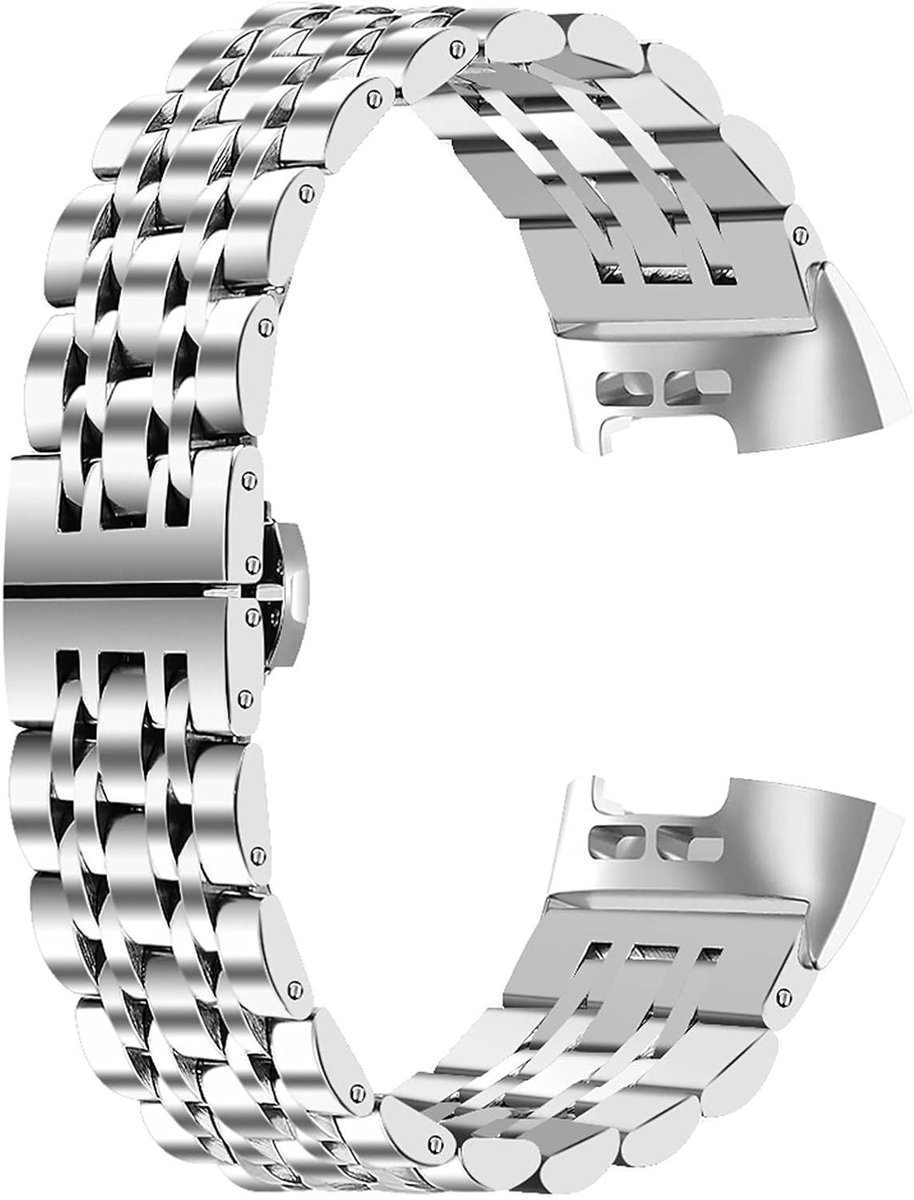 Roestvrijstalen Band - Armband Horloge - Smartwatch Personaliseren - Hoogwaardig Metaal - 139-210 mm pols - Zilver