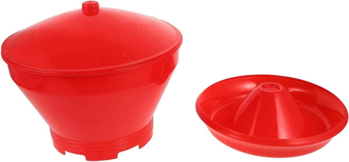 Voerbak Kippen - Pluimvee Voerbak - Voedsel Schoon Houden - Voorkomt Vervuiling - 6L - Rood