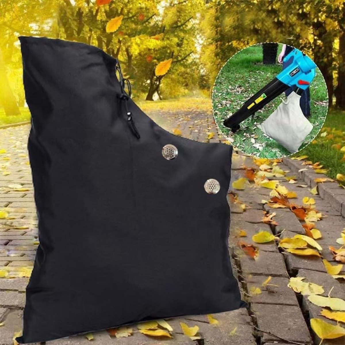 Opvangzak Bladzuiger - Bladzuigerzak Opbergtas - Tuin Schoonmaken - Grote Capaciteit 45L - 25 x 17 cm - Zwart