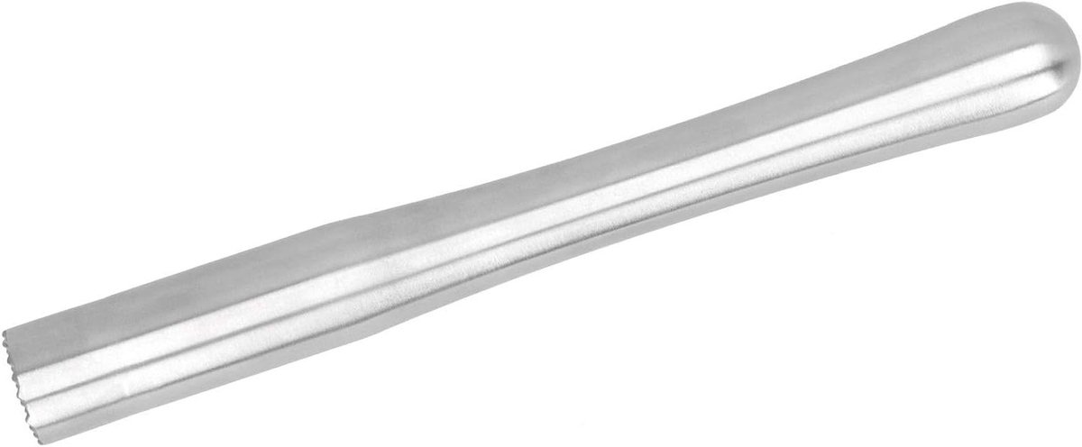 Cocktail Muddler - Ijsvermaler Barlepel - Cocktails Maken - Ergonomisch Ontwerp - 23 cm - Zilver