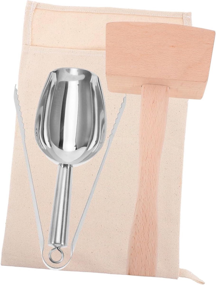 IJsbreker Set - Crushed Ice Bag - Drankjes Maken - Inclusief Hamer en Schep