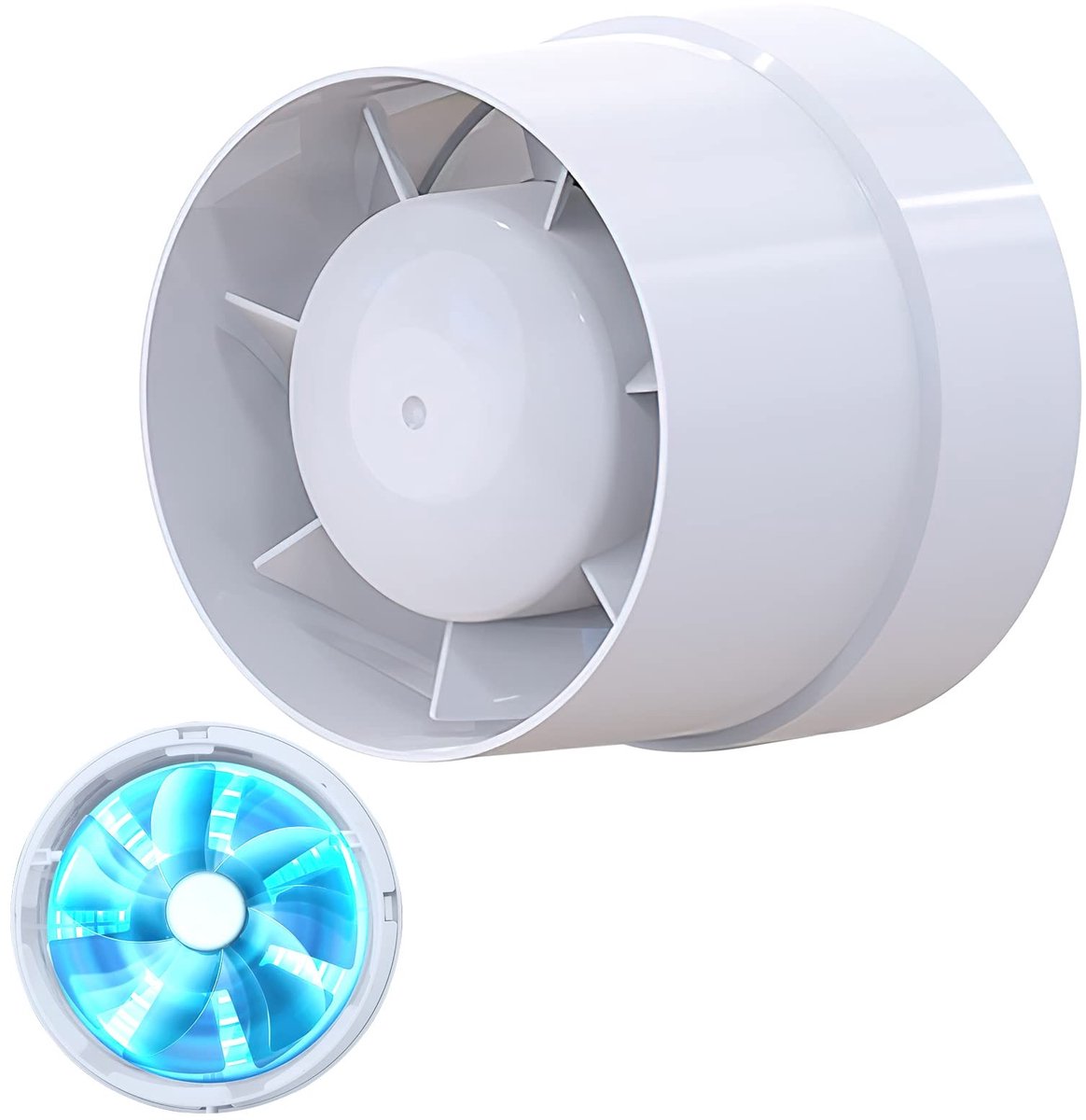 Dailygoody - Solidchoice - Dailygoody - Kanaalbuisventilator - Stille ventilator - Hoge kwaliteit - 100 mm - Rookafvoer - Geschikt voor badkamer, toilet, keuken, broeikas, tent