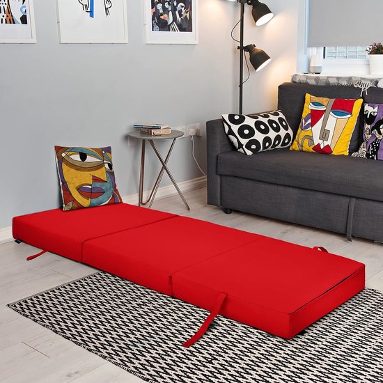 Opvouwbare Matras - Z Bed - Gast Verblijf - Waterbestendig - Enkele Maat - Rood — afbeelding 2
