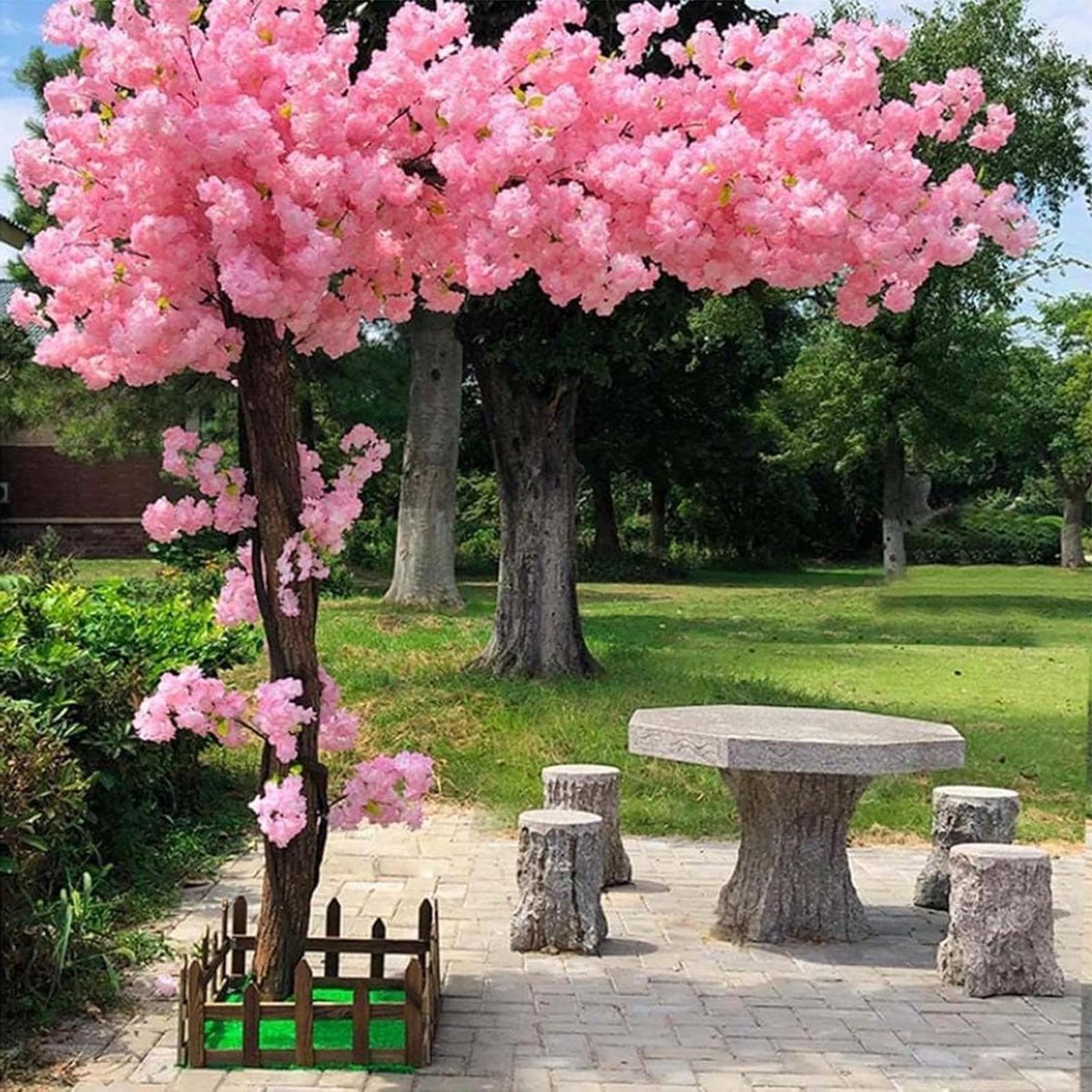 Nep Kersenbloesemboom - Kunstbloem Decoratie - Ruimtes Aankleden - Realistisch Ontwerp - 100x80cm - Roze