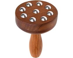 Handmatige Massageroller - Spierroller Stok - Spierontspanning Thuis - Nineball Ontwerp - 12 cm - Lichtbruin