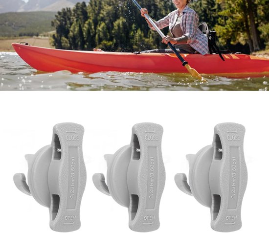 Luchtplug Ventiel - Vervangende Plug - Watersport Uitrusting - Lekvrij Ontwerp - 3 stuks - Grijs — afbeelding 4