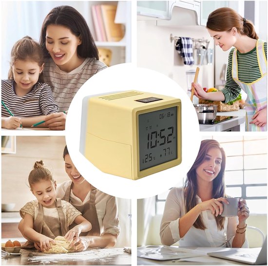 Kinderwekker LED Display - Nachtlamp Klok - Kinderen Wakker Maken - Speelse Ochtendroutine - 10W cm - Licht Geel — afbeelding 5