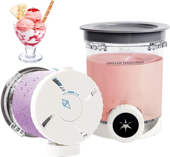 Reservoir voor Swirl Tubs, Accessoires voor de Creami NC700 en NC701, BPA-vrij, Vaatwasmachinebestendig, Ideaal voor IJs en Sorbet — afbeelding 2