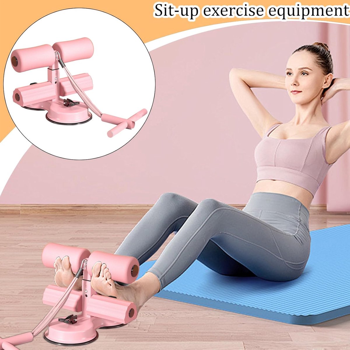 Ab Trainer - Buikspier Trainer - Core Training - Krachtige Zuignap - 27x25.5x20.5cm - Roze