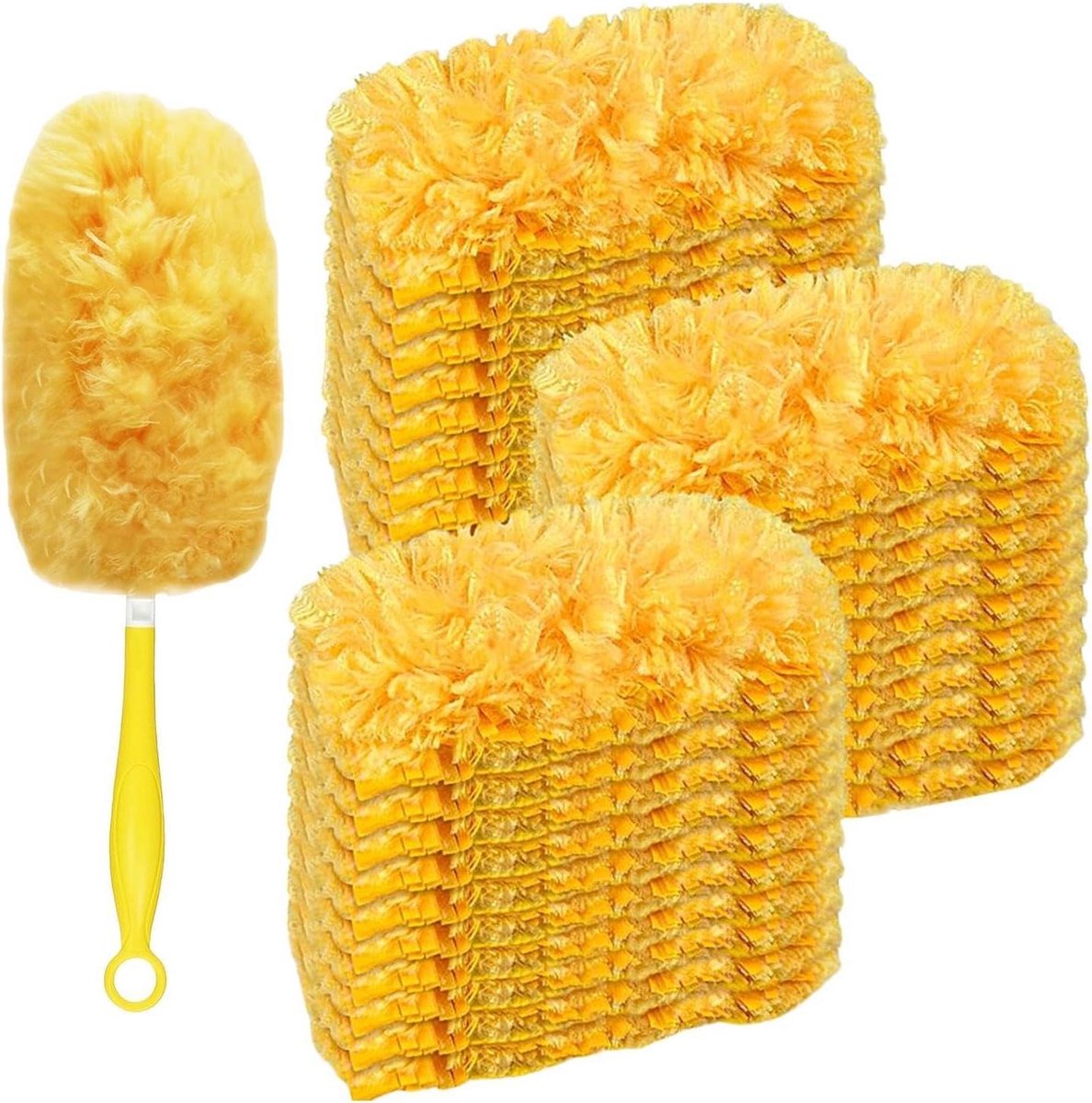 Duster Navullingen - Stofdoek Verkoppen - Stofvrij Maken - 360 Graden Bereik - 30 Stuks - Geel