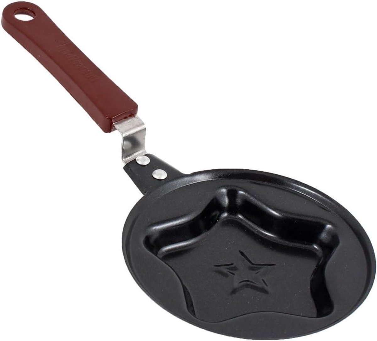 Mini Pannenkoekenpan - Eierpan Koekenpan - Ontbijt Maken - Ster Ontwerp Handvat - 12cm Diameter - Zwart