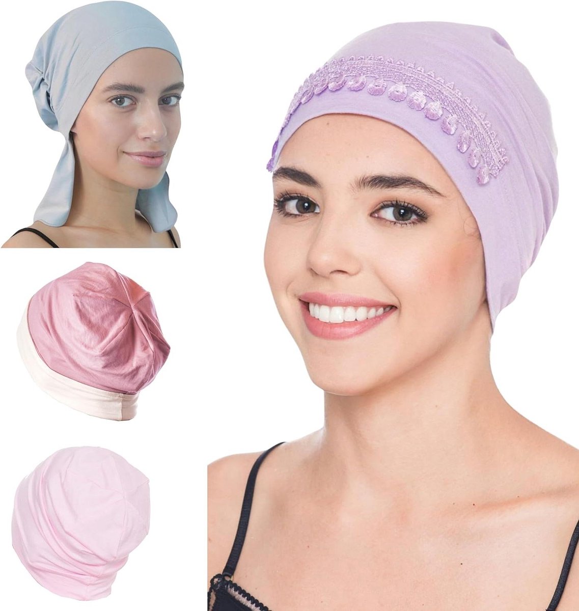 Chemo Care Gift Bundle - Hoofddeksel Set - Comfort Bieden - Natuurlijke Materialen - 4 Delig - Niet Gespecificeerd