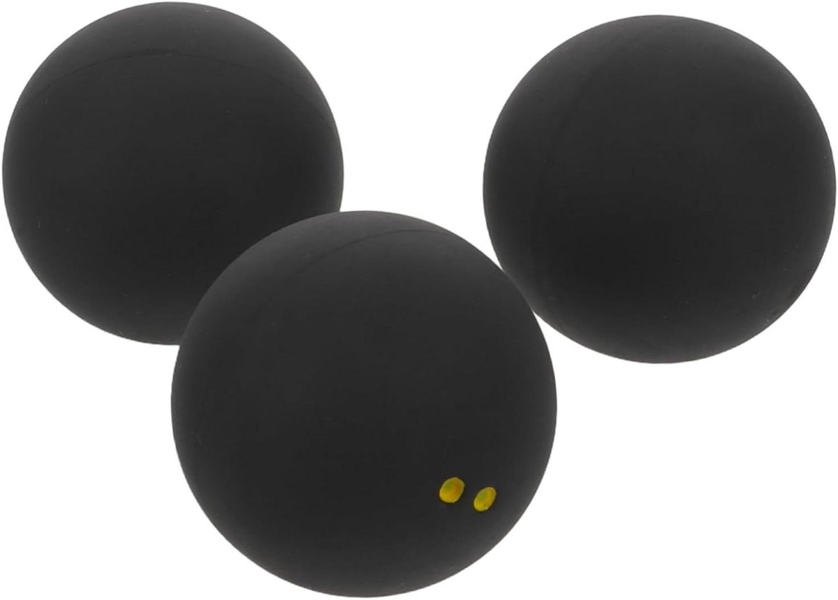 Squashballen - Racketballen Trainingsballen - Sportwedstrijden Trainen - Dubbele Gele Stip - 3.80 cm - Zwart