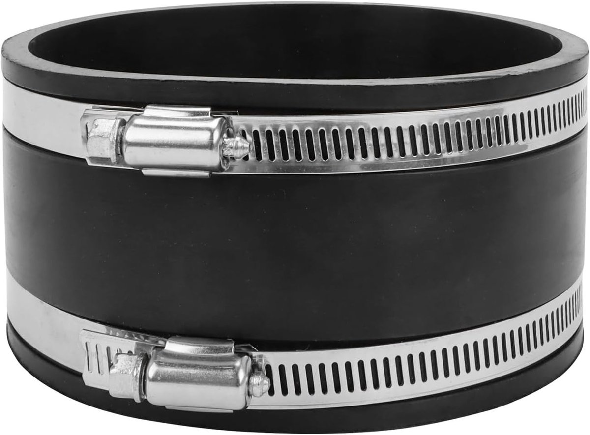 Flexibele Rubber Koppeling van 125mm met RVS Klemmen voor Ventilatoren, Koolstoffilters en