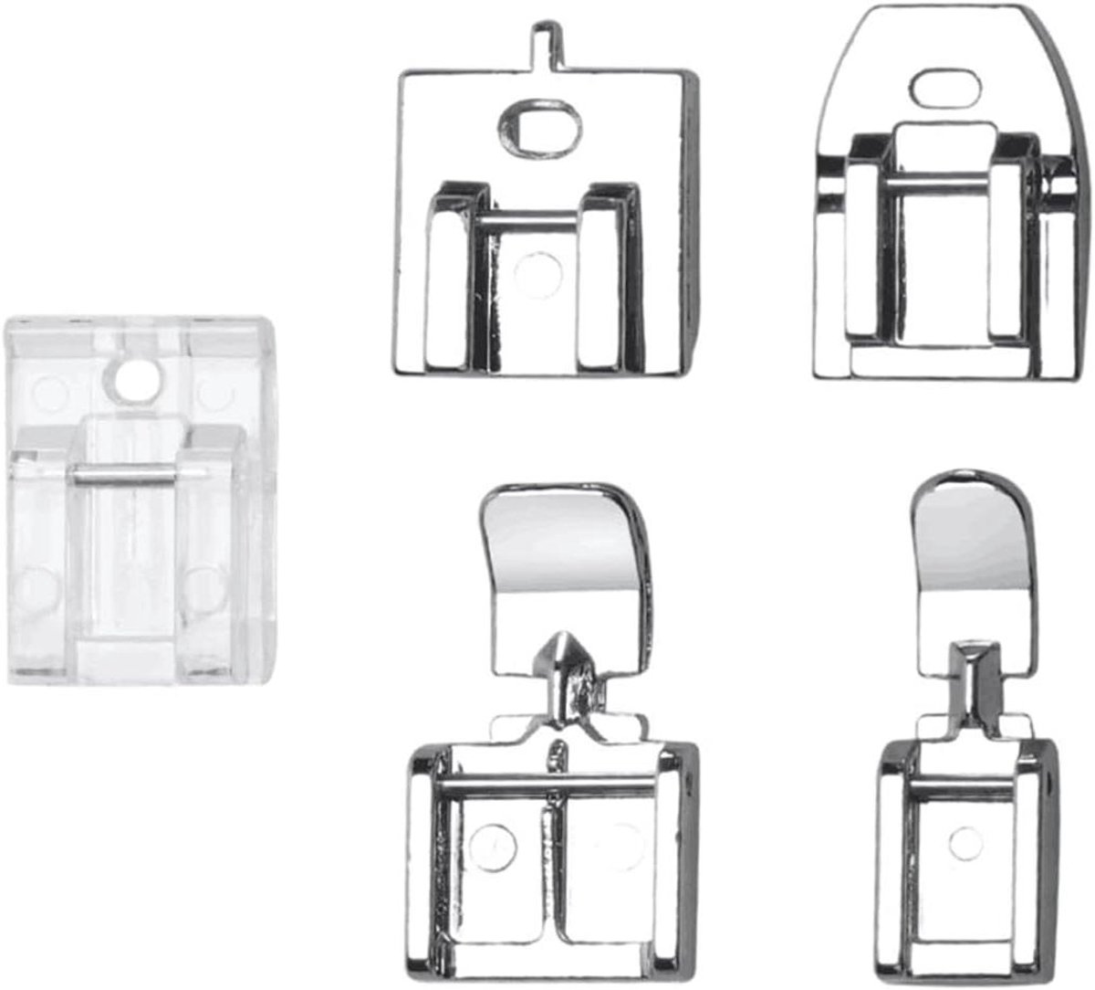 Ritsvoet Naaimachine - Persvoetenset Rits - Ritsen Naaien - Precisiegeleiding - 5 stuks - Zilver
