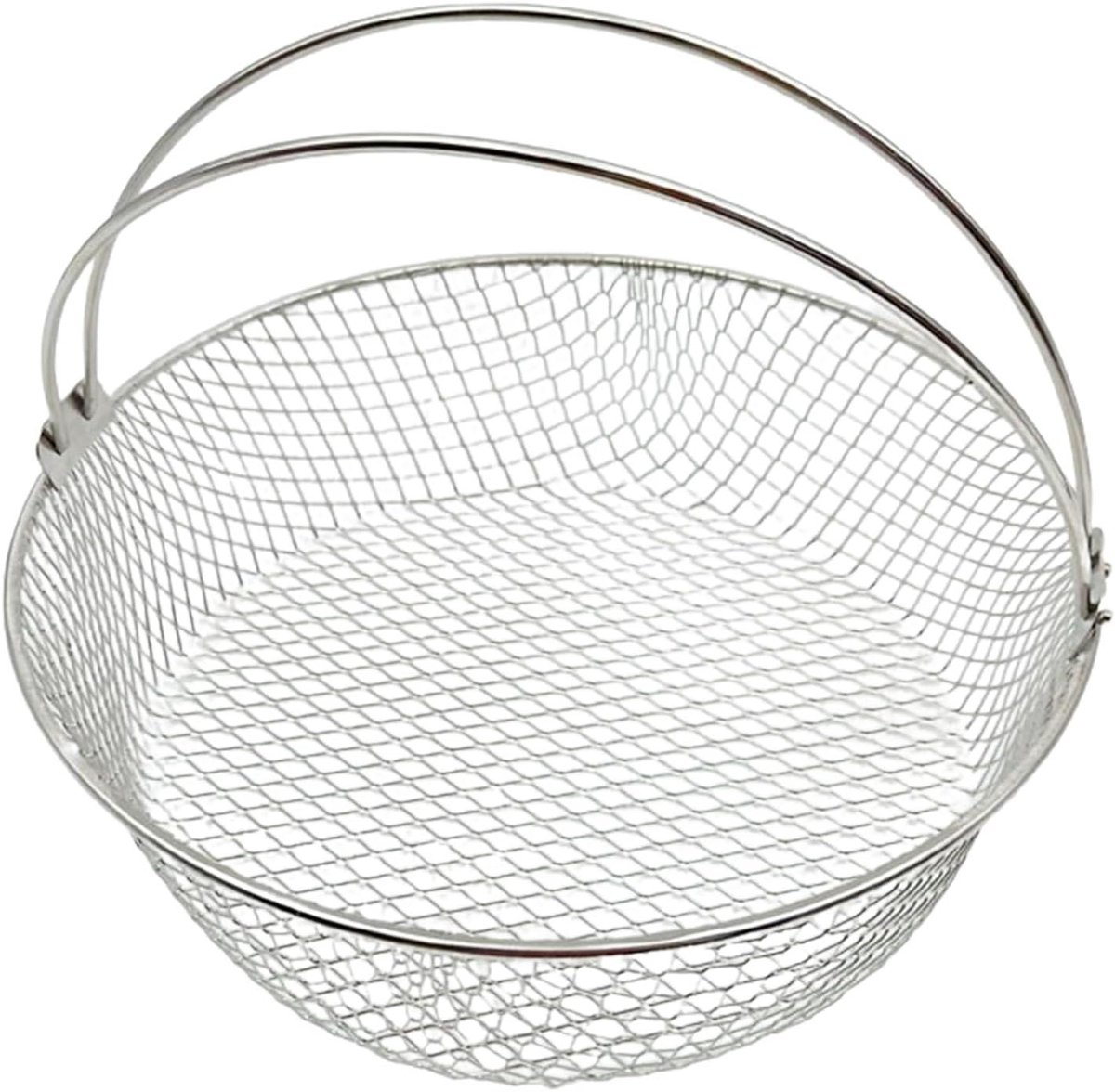 Bakmand - Airfryer mand - Knapperig bakken - Roestvrij staal - 21 cm diameter - Zilver