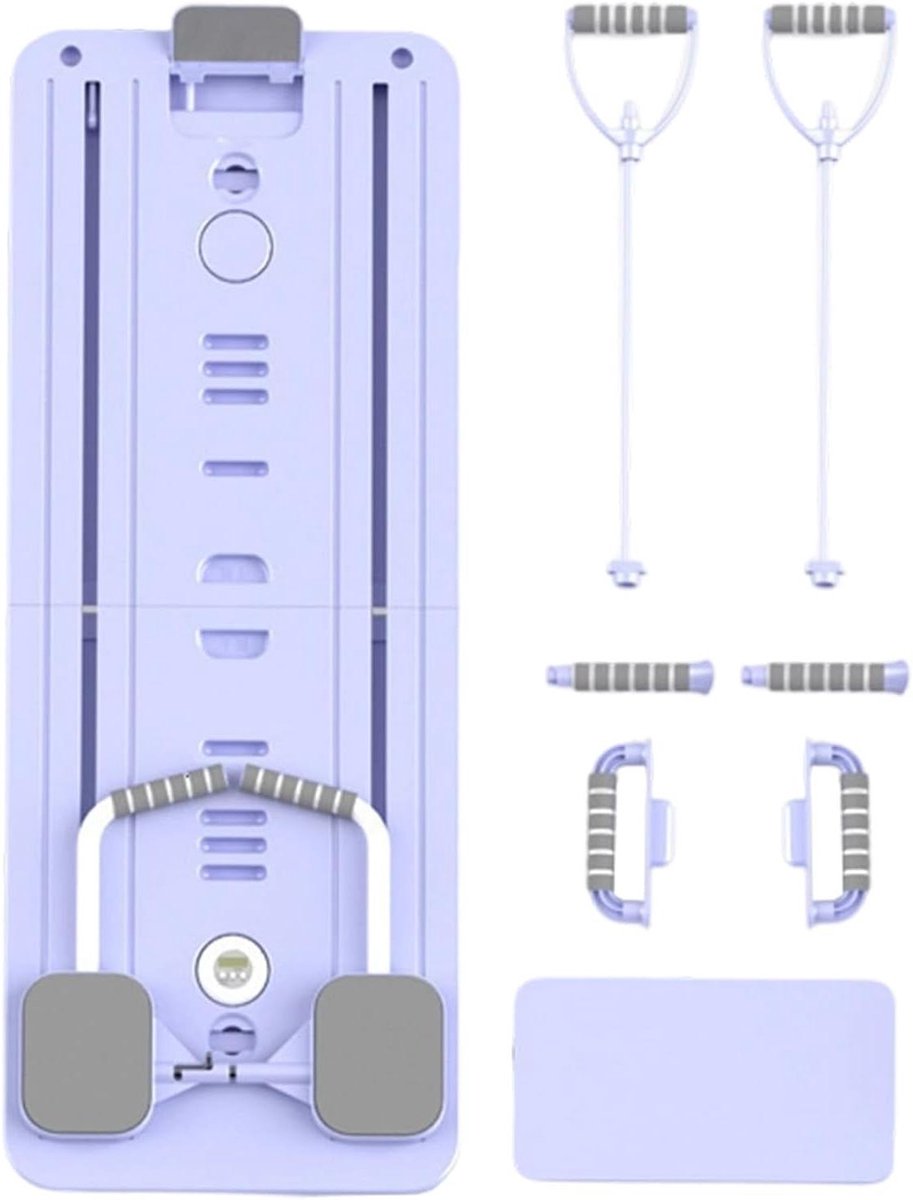 Pilatesmachine Inklapbaar - Core Trainer Fitness - Thuis Trainen - Automatische Rebound - 56 x 43 x 13 cm - Paars