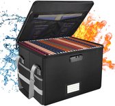 Brandwerende Documentenbox met Cijferslot - Documenten Organizer Waterafstotend - Opvouwbare Documentenbox voor Belangrijke Documenten, Paspoorten en USB-Sticks - Afsluitbare Opbergbox Zwart