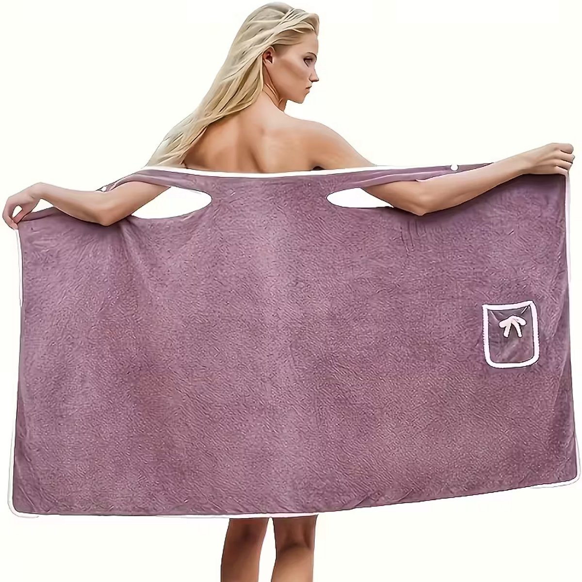Dames Coral Fleece Badjas Handdoek - Zachte Absorberende Spa Wrap
