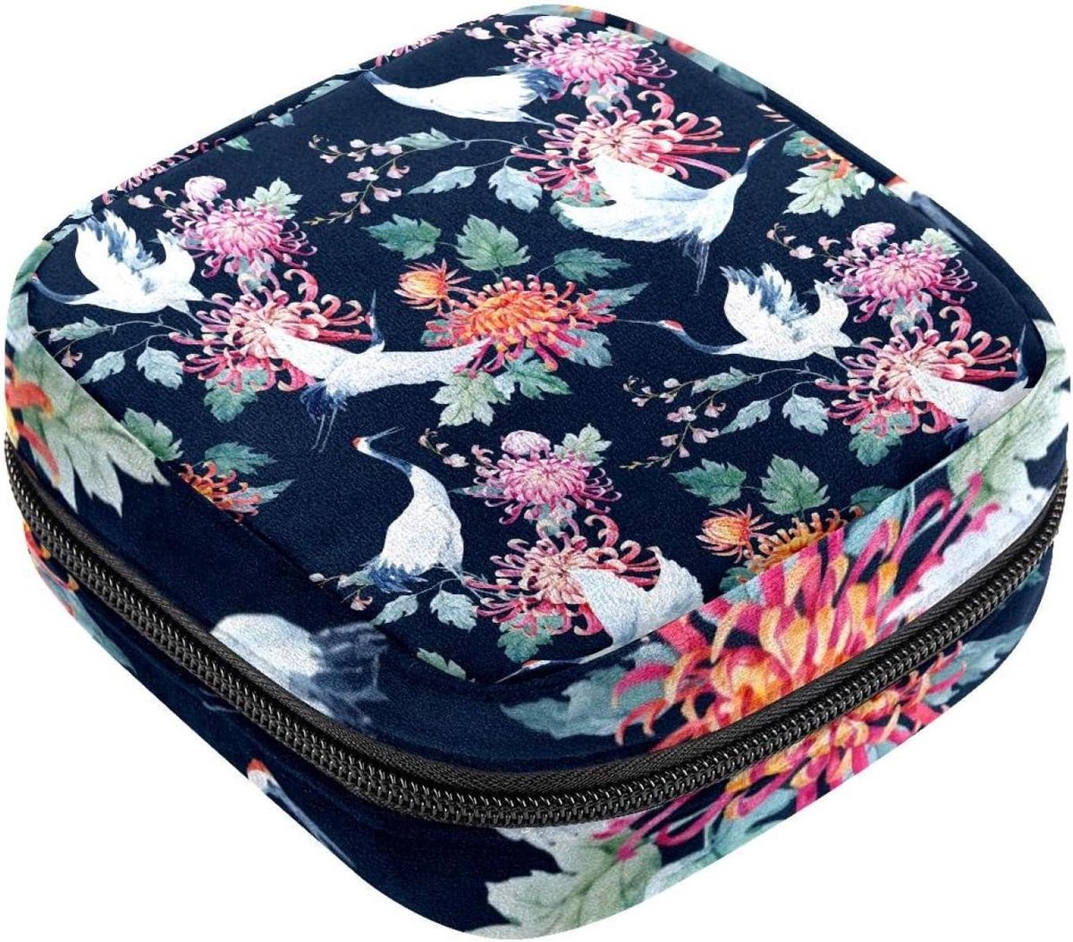 Maandverband Opbergtas - Menstruatiecup Zakje - Hygiënisch Opbergen - Privacy Beschermend - 12x17x17 cm - Bloemenprint