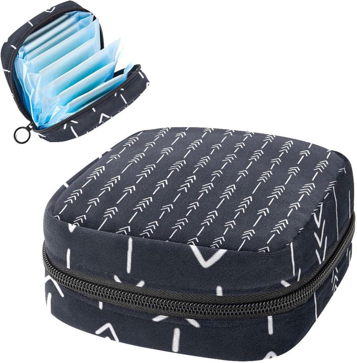 Opbergtas Maandverband - Periode Portemonnee - Hygiënisch Opbergen - Zacht Duurzaam Materiaal - 12x17x17 cm - Meerkleurig