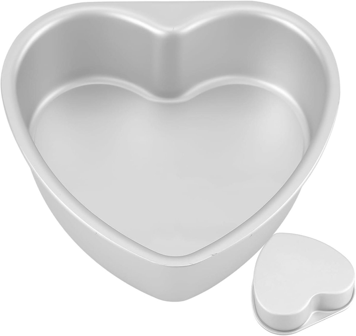 Hart Cakevorm - Bakvorm Hart - Desserts Bakken - Naadloos Ontwerp - 20 cm - Zilver