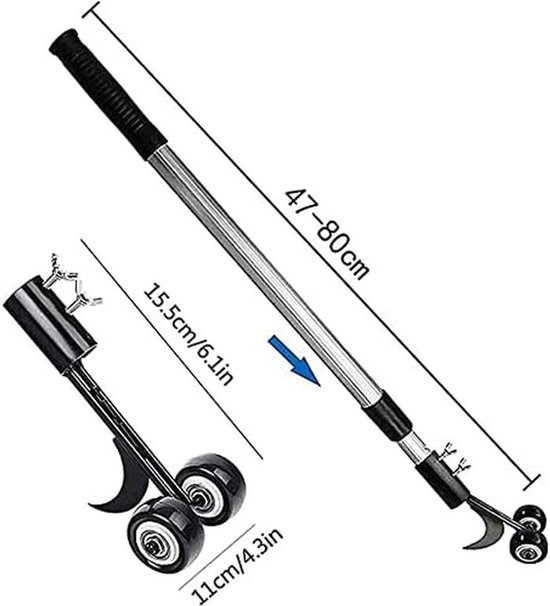 Onkruidtrekker Spleten - Onkruidverwijderaar Tuin - Terras Reinigen - Verstelbare Handgreep - 47-80 cm - Metaal — afbeelding 3