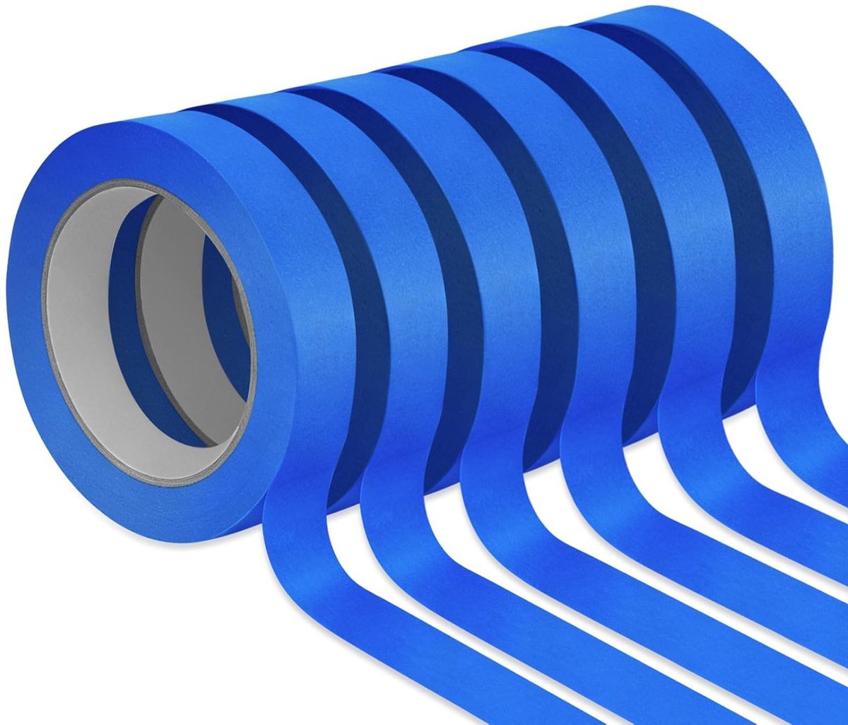 SnelShoppen - Multi-Surface Masking Tape 6 Rollen 24mm x 50m Blauw, Verf Tape, Multi-Functionele Tape, Voor Schone Lijnen, Decoratie, Schilderen, Mask