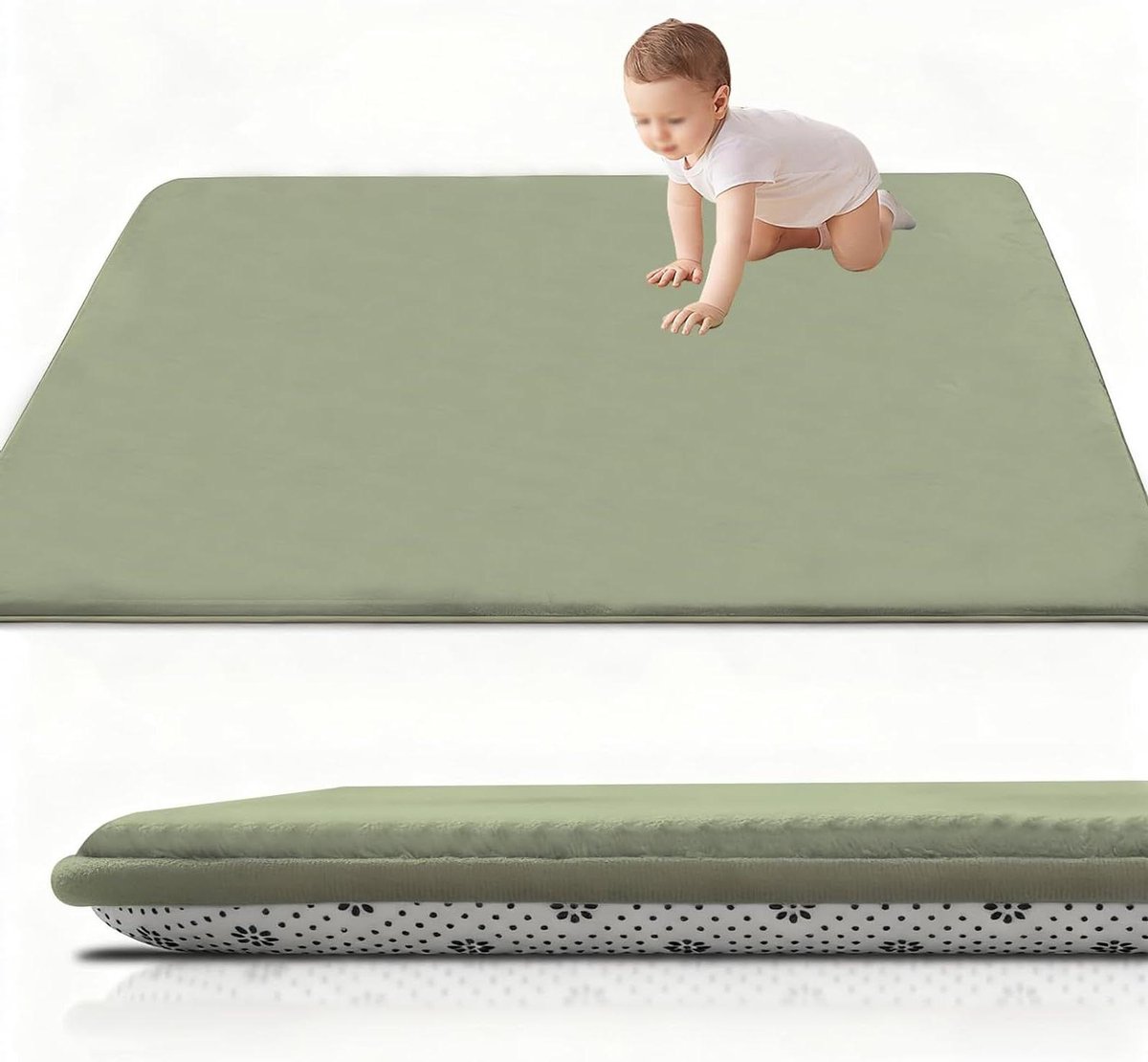 Kruipmat Baby - Speelkleed Vloerkleed - Babykamer Decoratie - Antislip Onderkant - 200 x 240 cm - Grijs