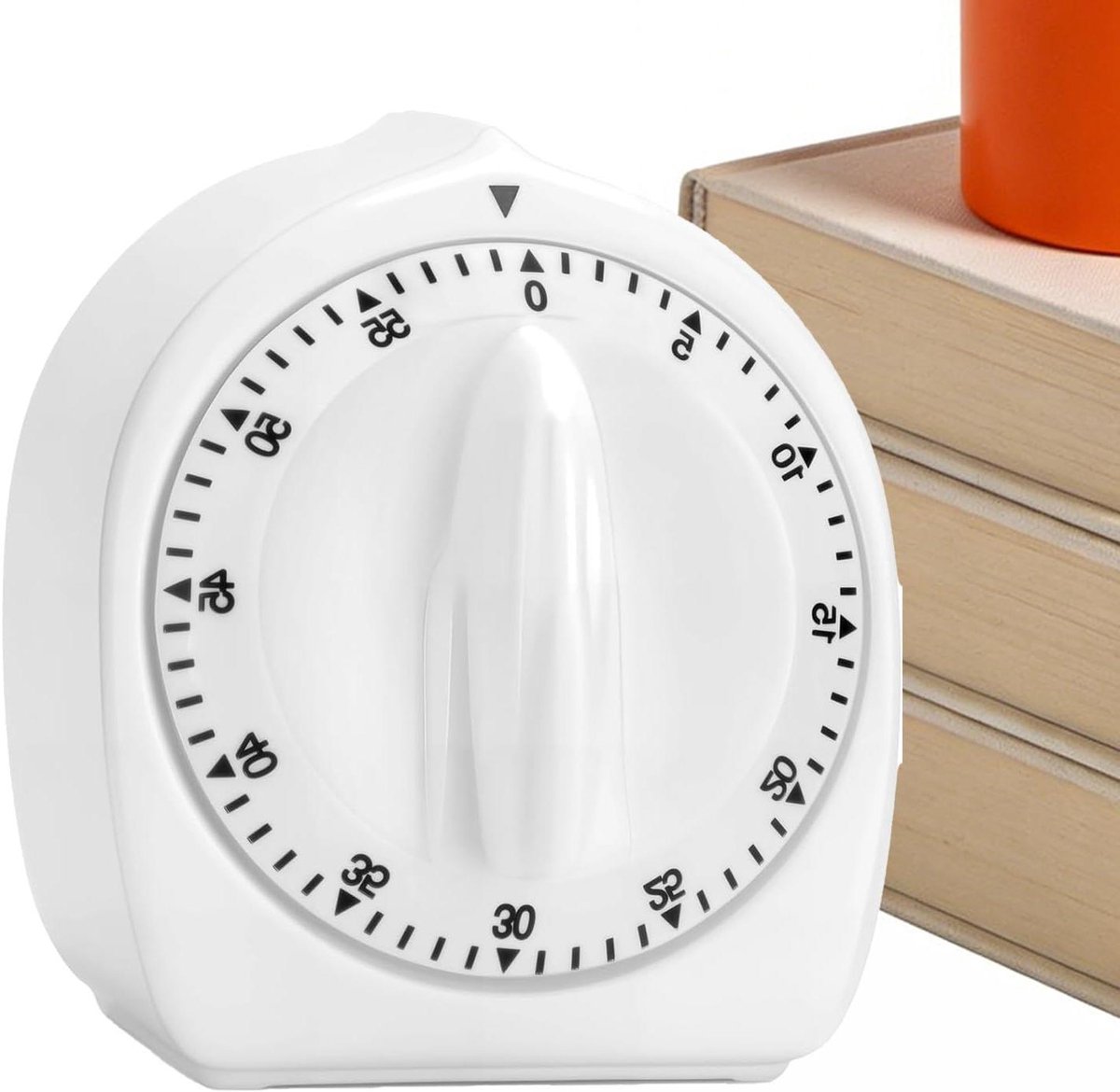 Keuken Timer - Aftelklok Kookwekker - Tijd Beheer - Mechanisch Instelbaar - 60 Minuten - Wit