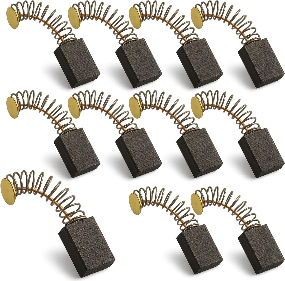 Set van 10 koolborstels 5 x 8 x 15 mm voor slijpmachines, vervangingsborstels voor elektrische motoren, hoge geleidbaarheid en duurzaamheid