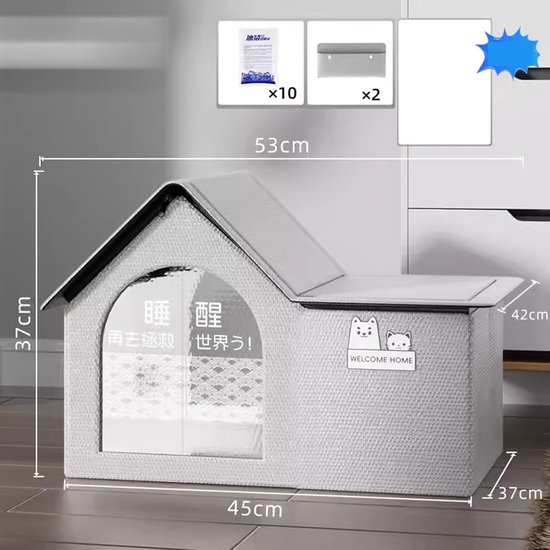 Koelhuis voor katten - Opvouwbare koelbox - Huisdier koel houden - Waterdicht schuin dak — afbeelding 4