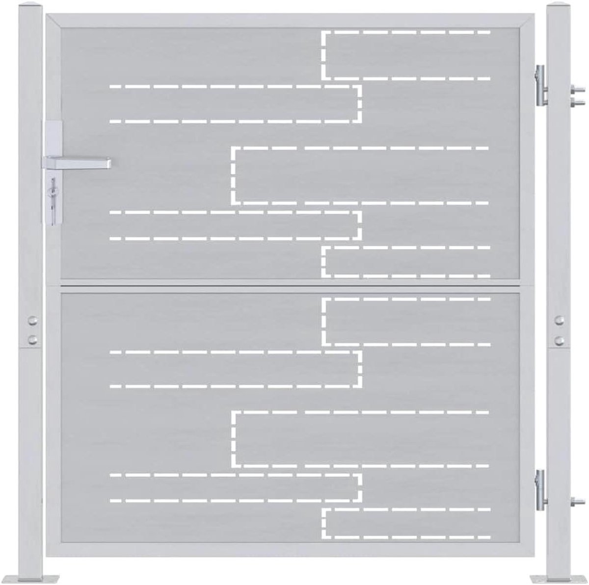 Tuinpoort met slot - Terrashek metaal - Buitenafscheiding - Roestvrij staal - 85 x 97 cm -