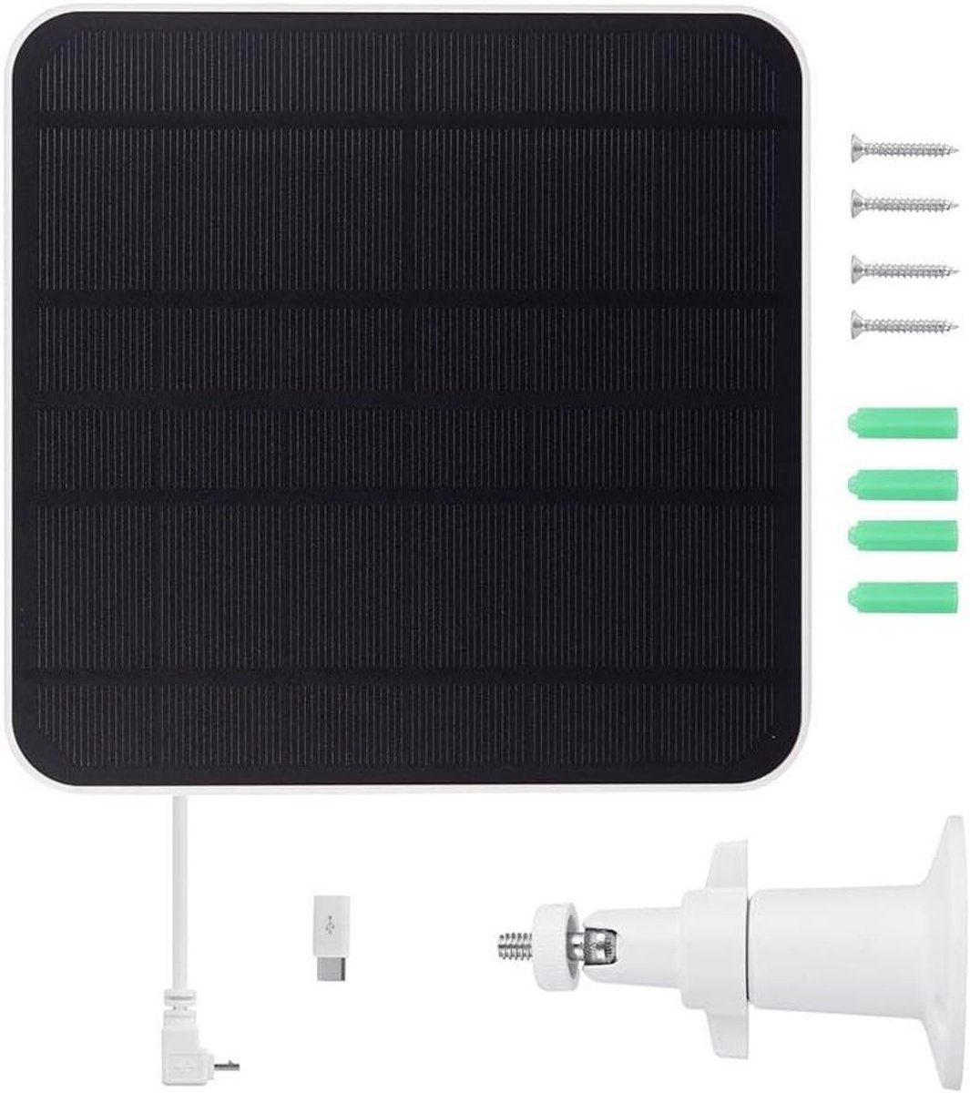 Zonnepaneel Deurbel - Solar Lader - Continue Stroom - IP67 Waterdicht - 6W Vermogen - Zwart