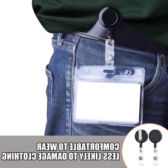 15 Stuks Uittrekbare Badgehouder, Verlengbare Lanyard, Stevige Badge Reel voor ID Kaarten, Sleutels en Werkgebruik — afbeelding 3
