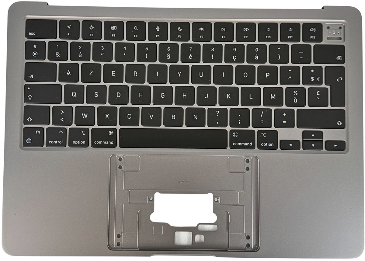 ZeLiT Premium Topcase voor MacBook Air 13.6" M2 A2681 (2022) - Met BE AZERTY Belgisch Toetsenbord & Backlight - OEM Kwaliteit - Grijs