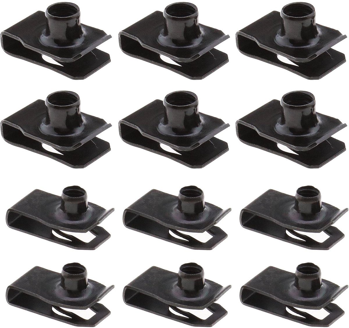 Dailygoods - Dailygoody - Metalen U Moeren - Bevestigingsoplossingen - Zwart - Stevige Fixatie - Voor Motorvoertuigen en Huishoudelijke Apparaten