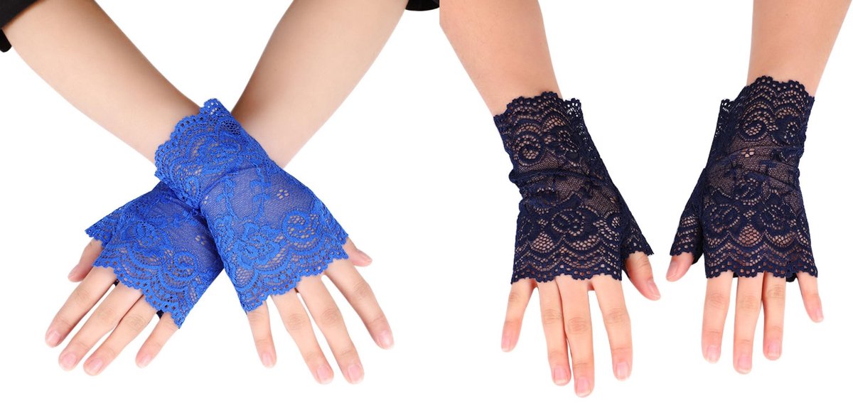 Cosensi - Vingerloze Kanten Handschoenen voor Dames voor Feest en Bruiloft