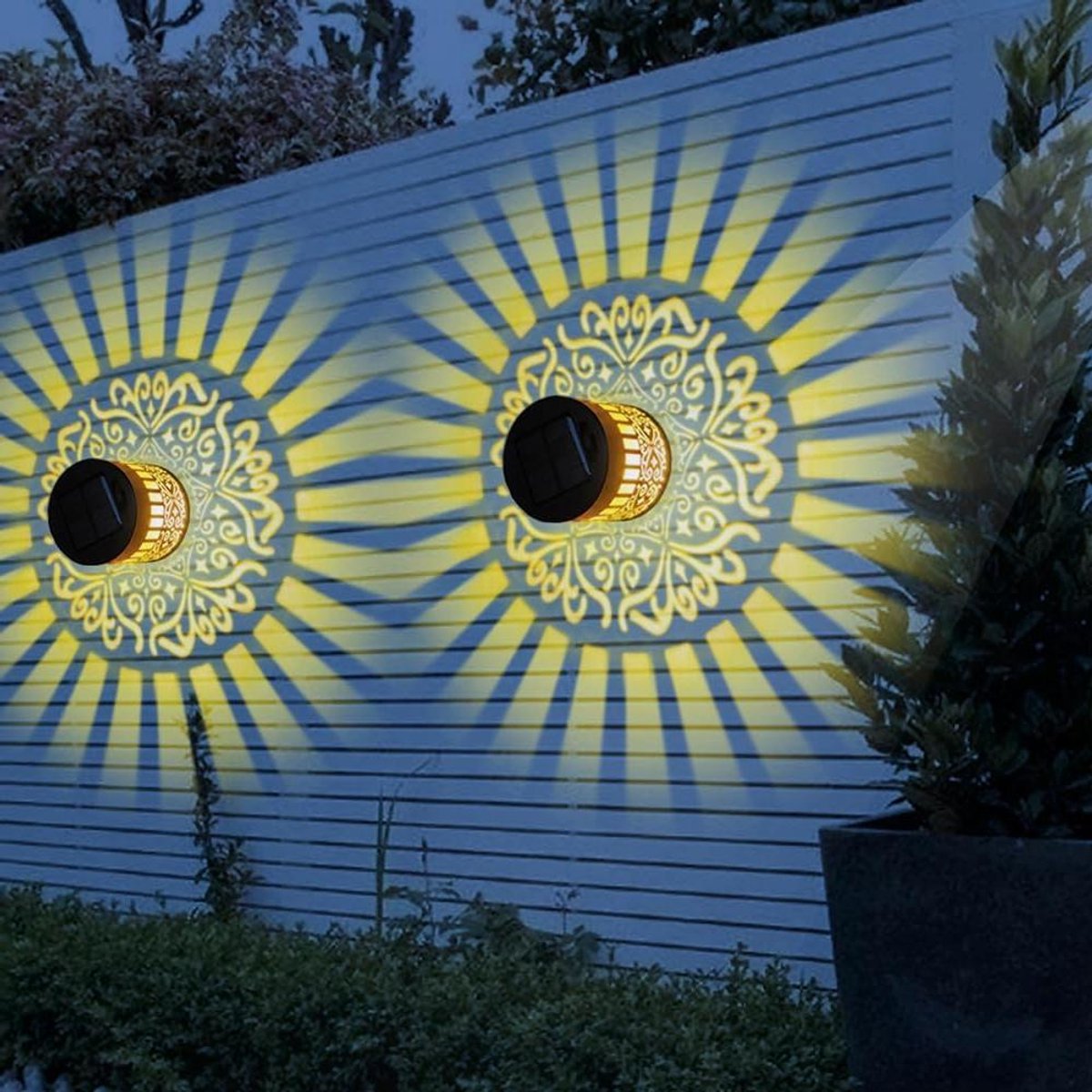 Solar Lantaarn - Wandlamp Tuin - Decoratieve Verlichting - Automatische Schakeling - 2 Stu