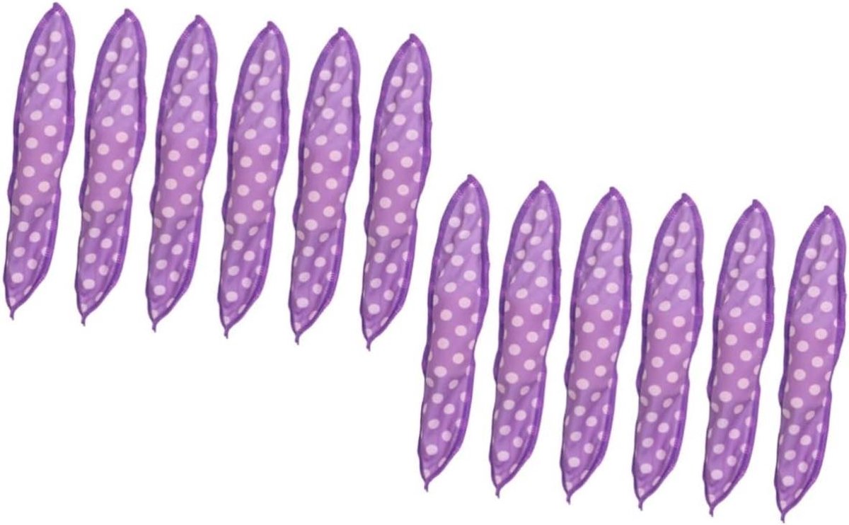 Haarrollers Set - Krulspelden Spons - Haar Styler - Beschadigt Haar Niet - 12 Stuks - Paars