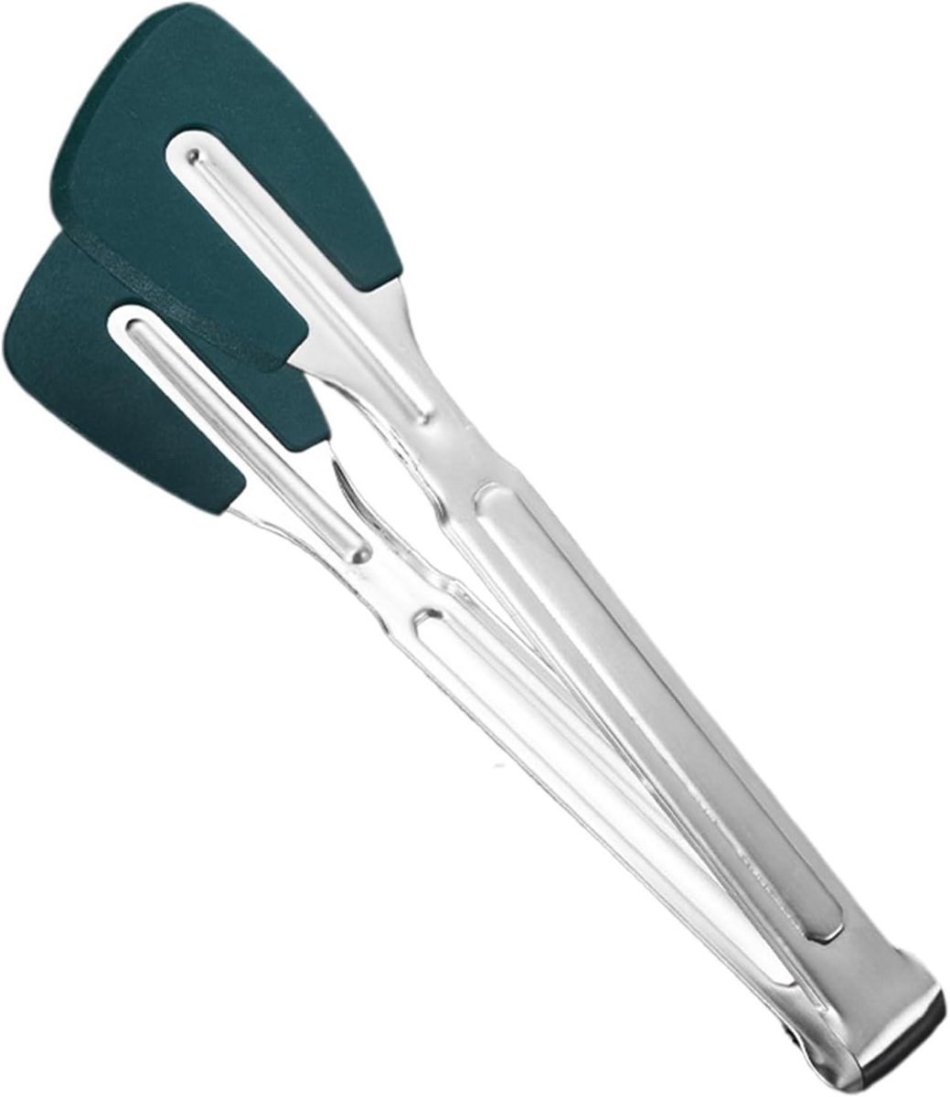 Siliconen keukentang - Voedsel tang - Veilig serveren - Hittebestendig materiaal - 24 cm - Groen