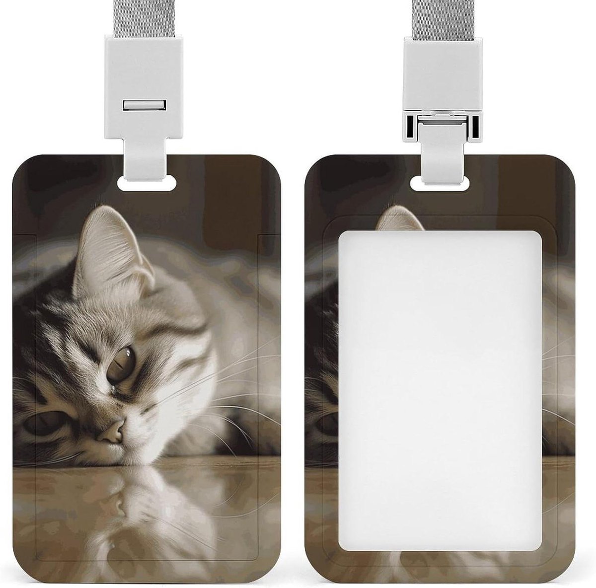 Badge Houder - Naam Tag - Kaarten Tonen - Schuif Opening - 6.9 x 10.9 cm - Wit