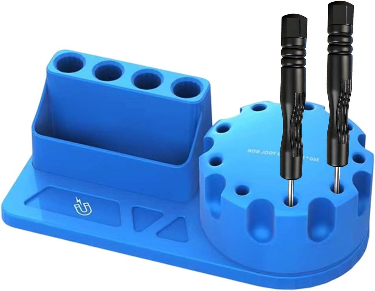 Gereedschap Organizer - Schroevendraaier Houder - Werkplaats Ordenen - 360 Graden Draaibaar - 15.2 x 7 x 5.5 cm - Zwart