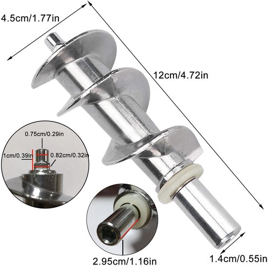 Gehaktmolen Opzetstuk - Voedselmolen Accessoire - Keukenbereidingen Maken - Roestvrij Staal Materiaal - 45 mm Diameter - Zilverkleurig — afbeelding 5