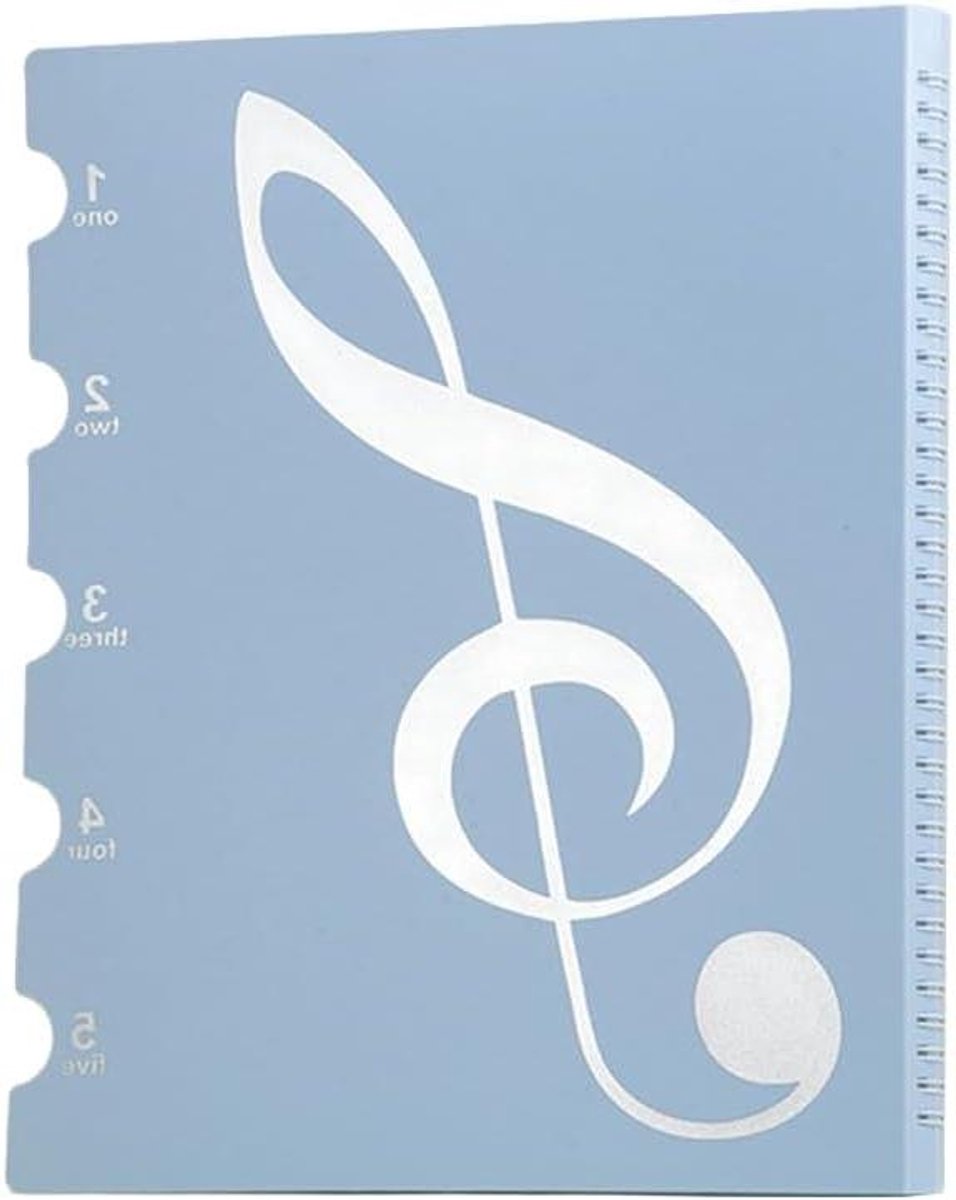 Muziekmap - Partituren map - Bladmuziek organiseren - 60 pagina's - A4 formaat - Blauw