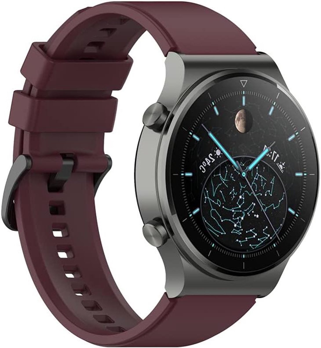 Horlogeband - Smartwatch Band - Dagelijks Gebruik - Verstelbare Pasvorm - 22mm Breed - Zwart