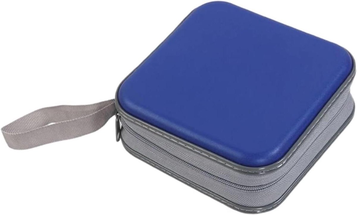 Opbergkoffer DVD's - Media Opslag - Thuis Organiseren - Stevig Materiaal - 48 Capaciteit - Blauw